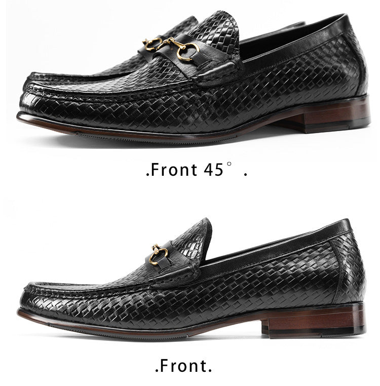 Men's Business Woven Loafers Leather