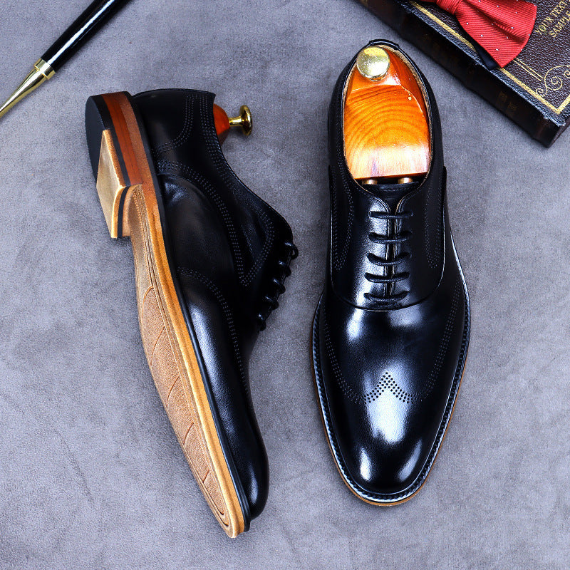 Cowhide British Style Wingtip Loafers