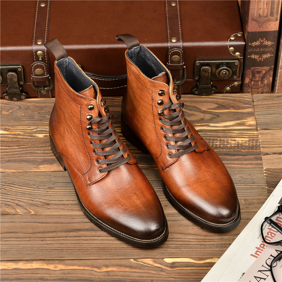 High Top Cowhide Boots For Men