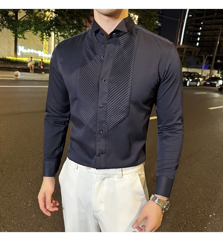 Performance Shirt Slim-fit Men's Wedding Dress Banquet