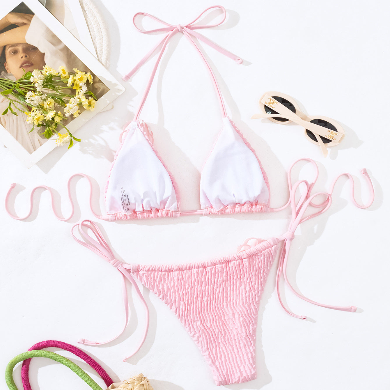 3D Three-dimensional Flowers Bikini Set Beach Summer Sexy