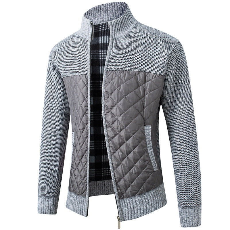 Men's velvet padded cardigan knitted jacket