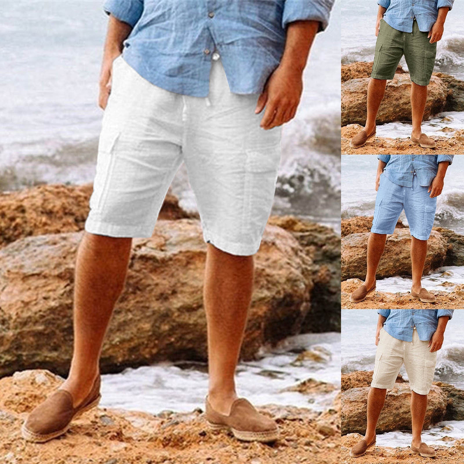 Men's Casual Vacation Beach Hawaiian Cotton Linen