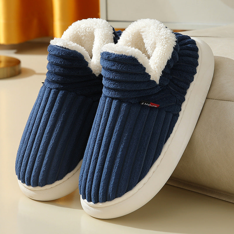 Full Heel Wrap Cotton Shoes Fleece Lined Platform