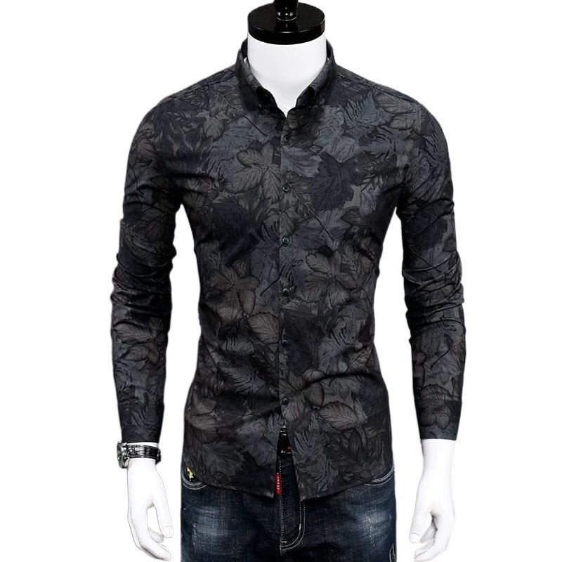 Trendy Men Shirt Fashionable Print Shirt Youth Handsome