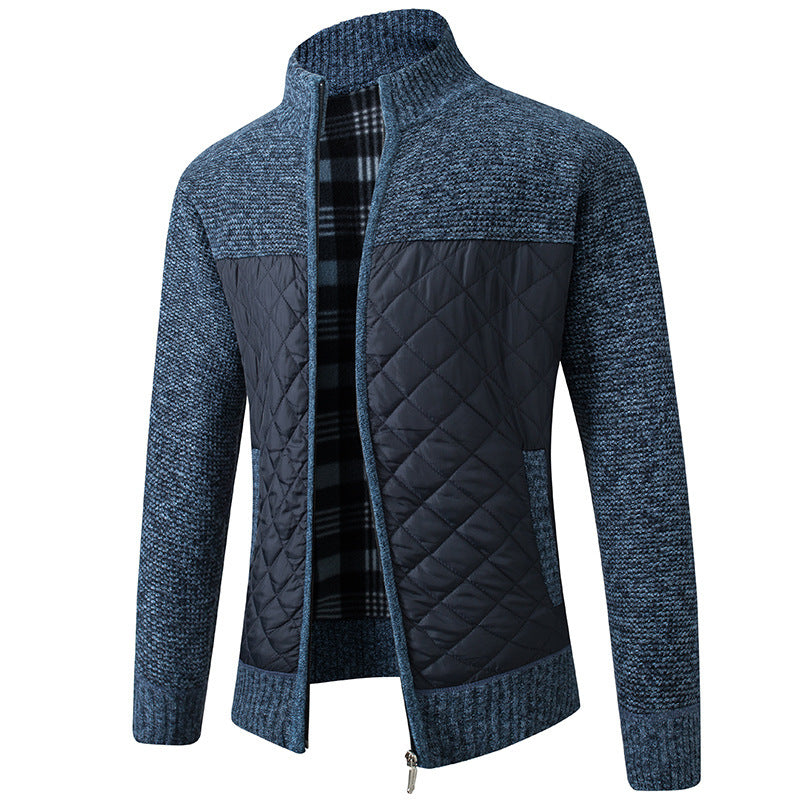 Men's velvet padded cardigan knitted jacket