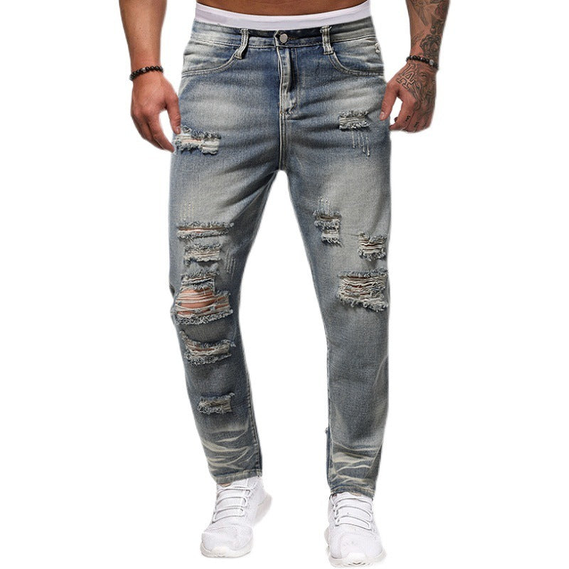 Korean Style Youth Men's Clothing Mid-waist Jeans