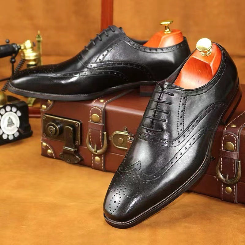 British Brogue Engraved Shoes