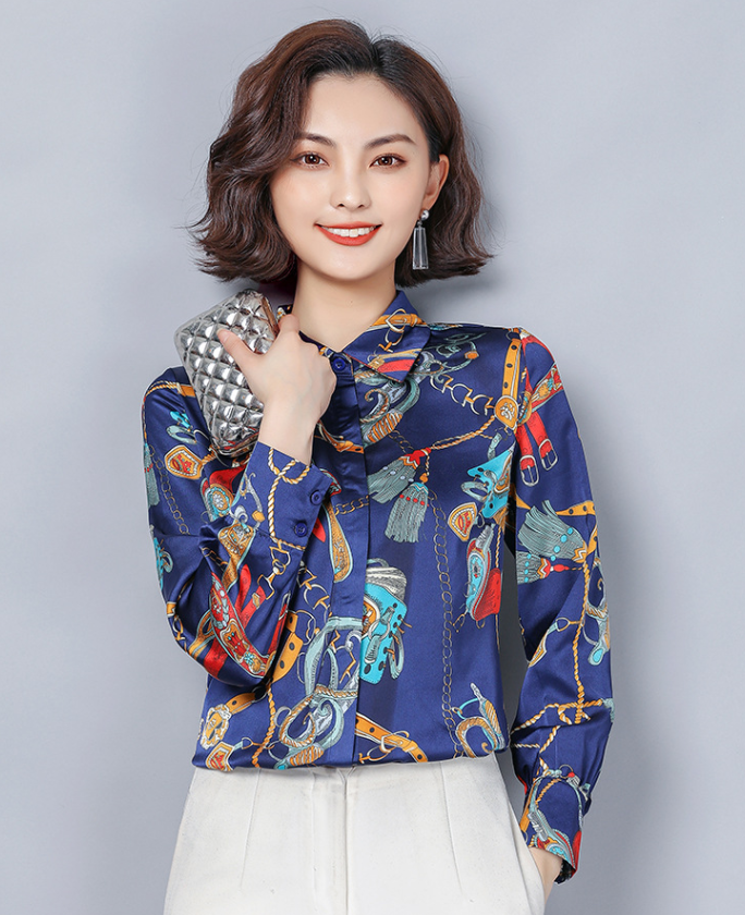 Western Imitation Silk Blouse