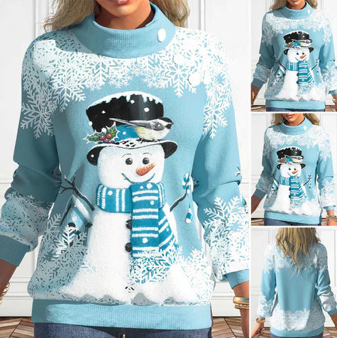 Women's Snowman Printed Sweater