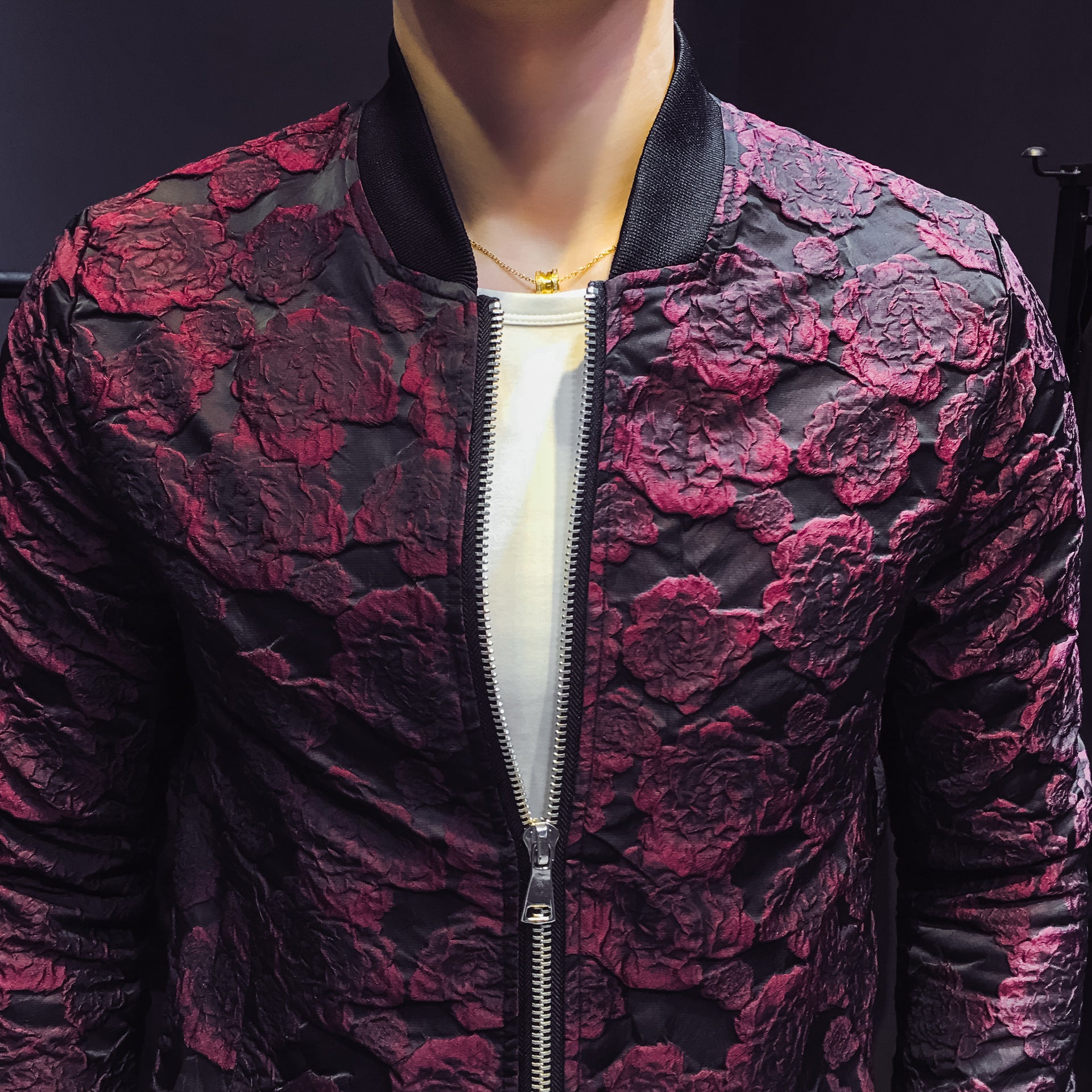 Autumn new men's Korean version of the self-cultivation jacquard jacket