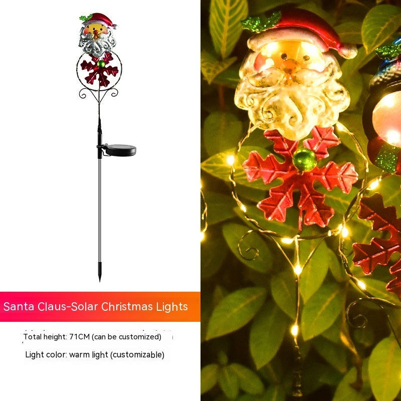 Solar Christmas Led Snowman Elk Ground Plug Light