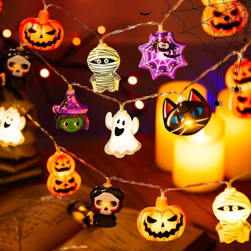 PVC Soft Material Halloween Lighting Chain Pumpkin Ghost Bat