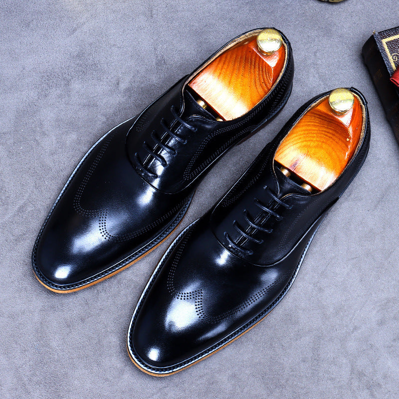 Cowhide British Style Wingtip Loafers