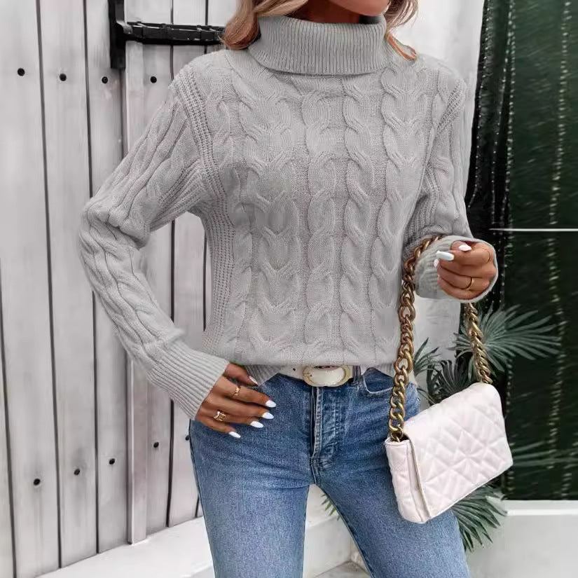 Women's Cable-knit Turtleneck Sweater