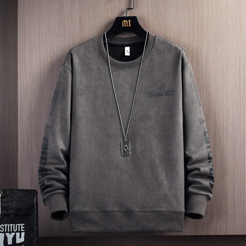 Round Neck Sweater Men's Sports Loose Casual Top