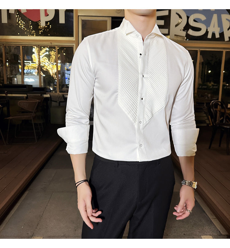 Performance Shirt Slim-fit Men's Wedding Dress Banquet