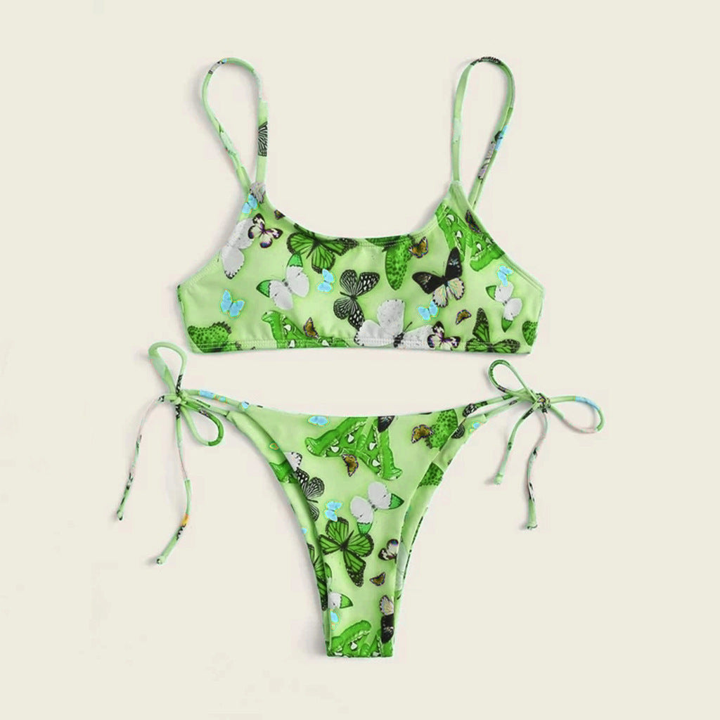 Summer Flowers Print Bikini Sexy Beach