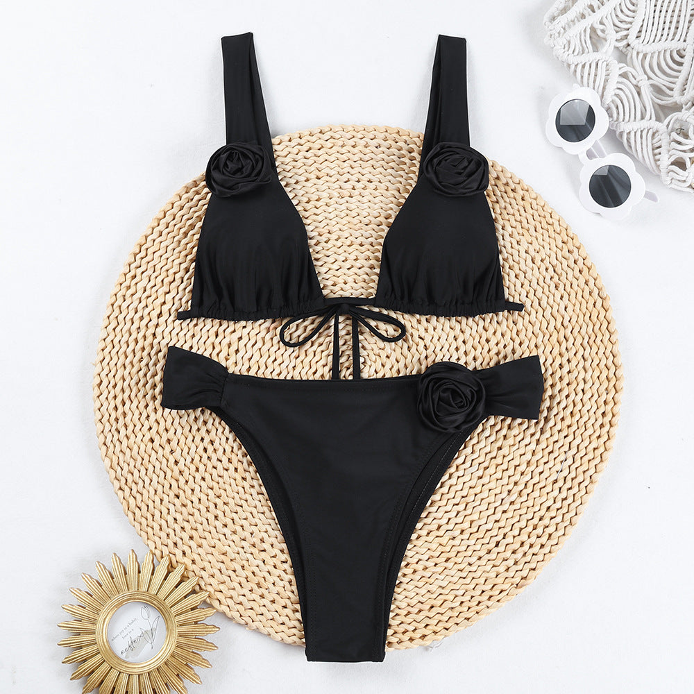 Summer Beach Bikini 3D Three-dimensional Flowers Bikini Set Sexy