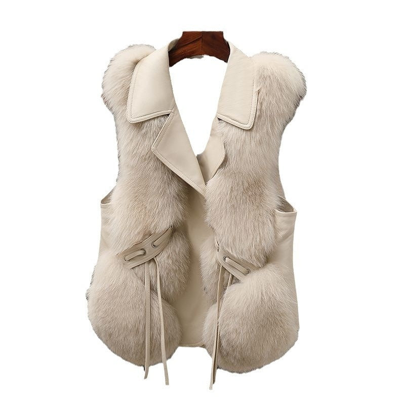 Fur Vest Short Coat Autumn And Winter New Patchwork