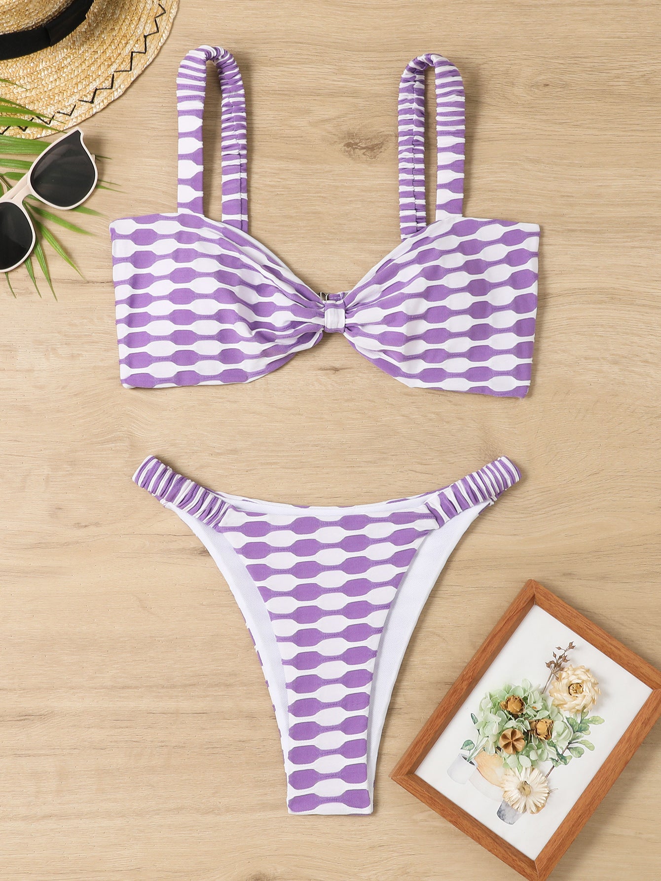 Sexy Striped Print Bikini Summer Beach Swimsuit