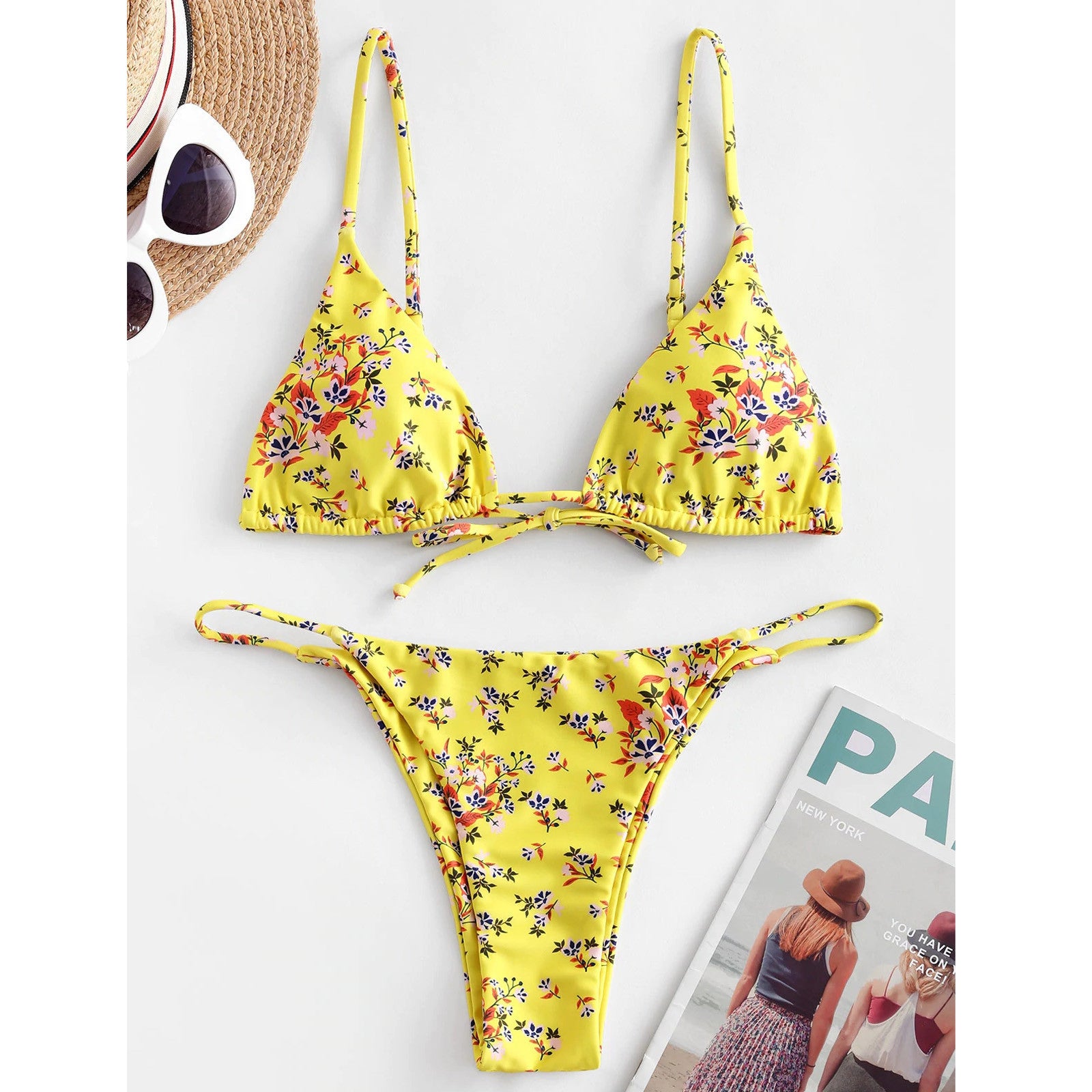 Summer Flowers Print Bikini Sexy Beach