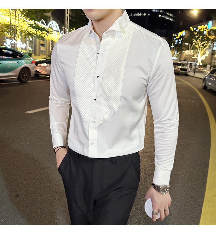 Performance Shirt Slim-fit Men's Wedding Dress Banquet