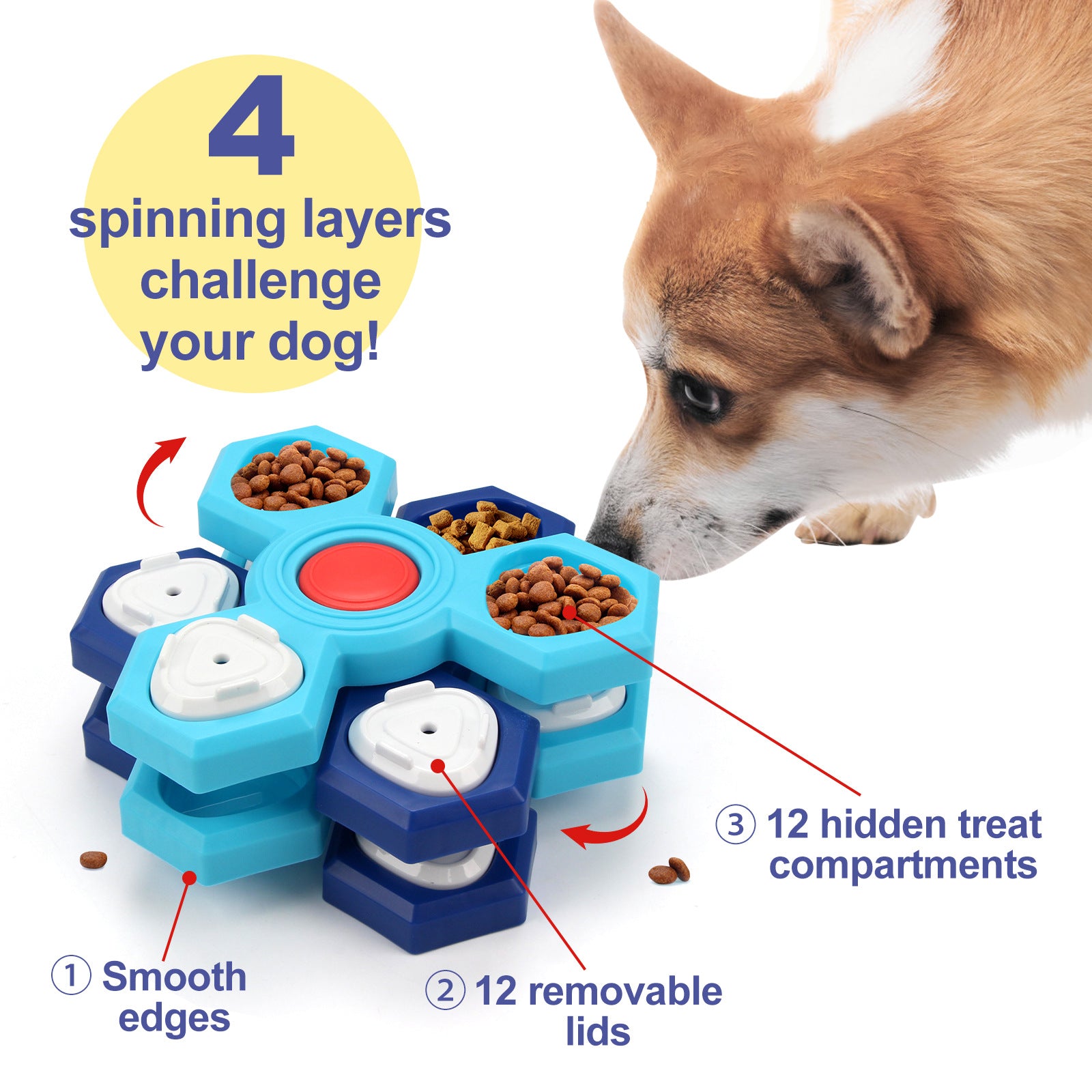 4 Layers Slow Feeder Puzzle Dog Bowls Assemble