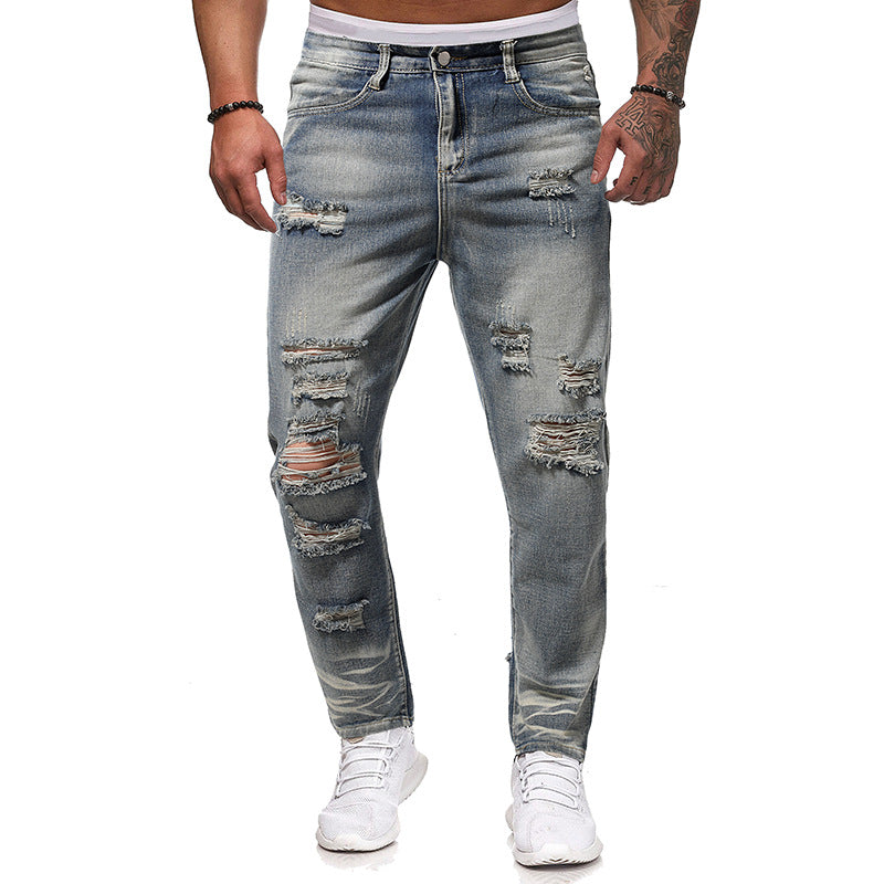 Korean Style Youth Men's Clothing Mid-waist Jeans