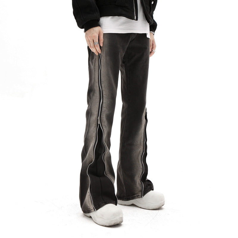 Design Zipper Straight-leg Trousers Men