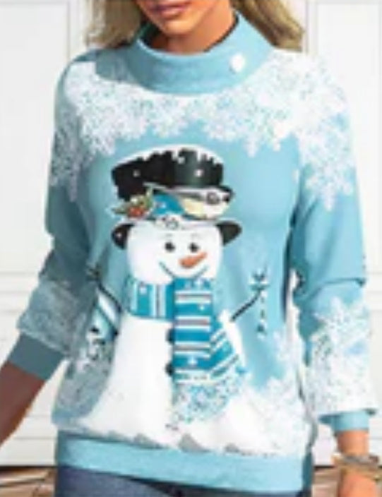 Women's Snowman Printed Sweater