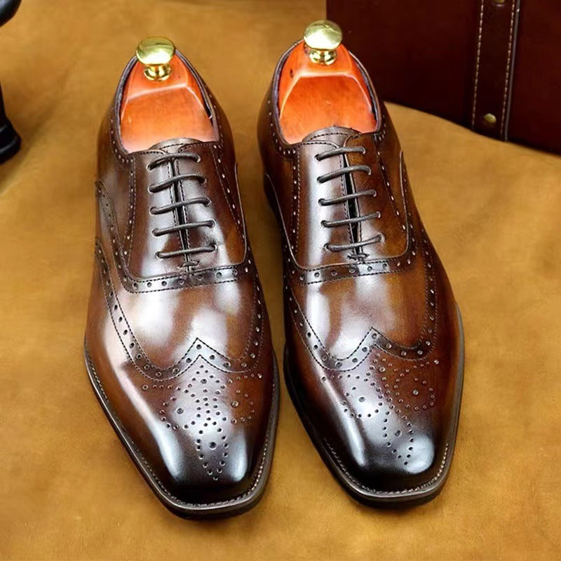 British Brogue Engraved Shoes