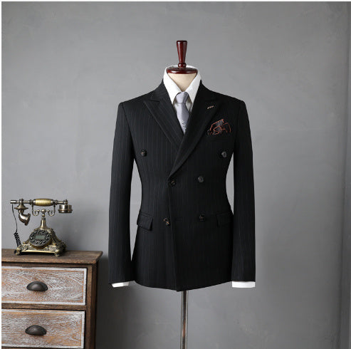 Double Breasted Stripes Suit Men's Suits