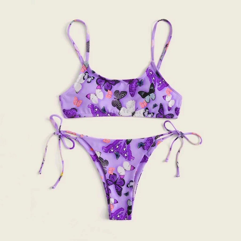 Summer Flowers Print Bikini Sexy Beach