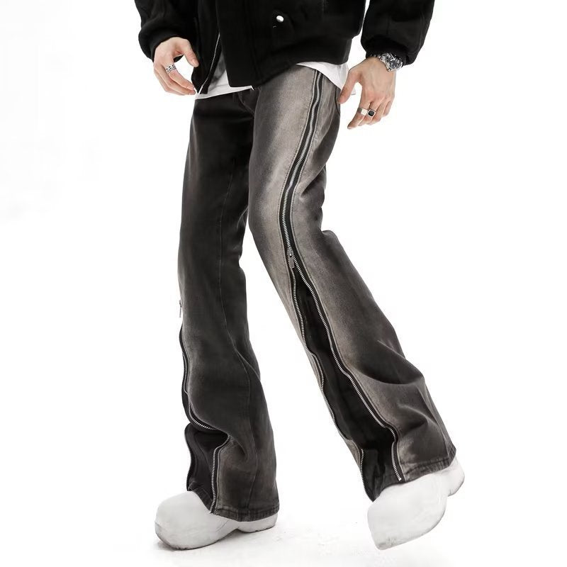 Design Zipper Straight-leg Trousers Men