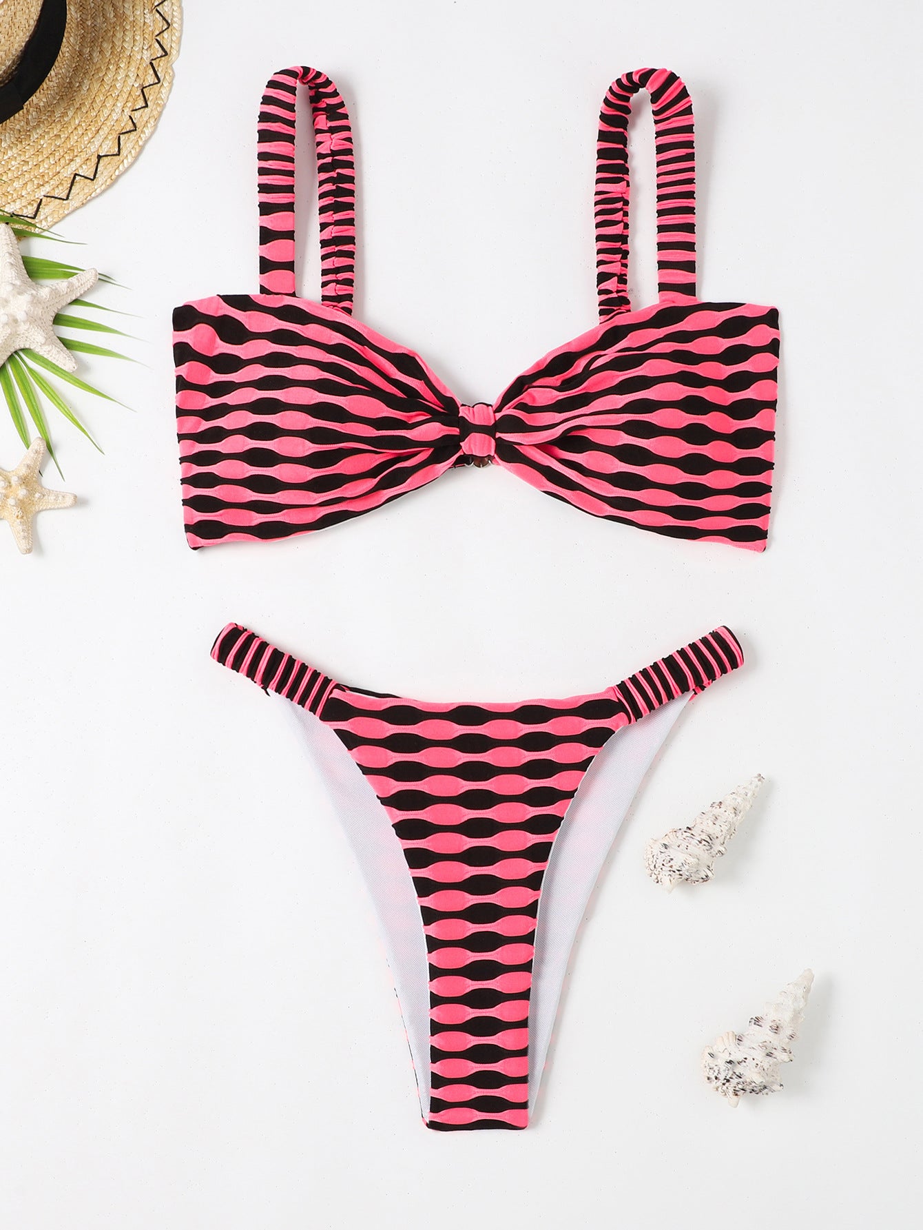 Sexy Striped Print Bikini Summer Beach Swimsuit