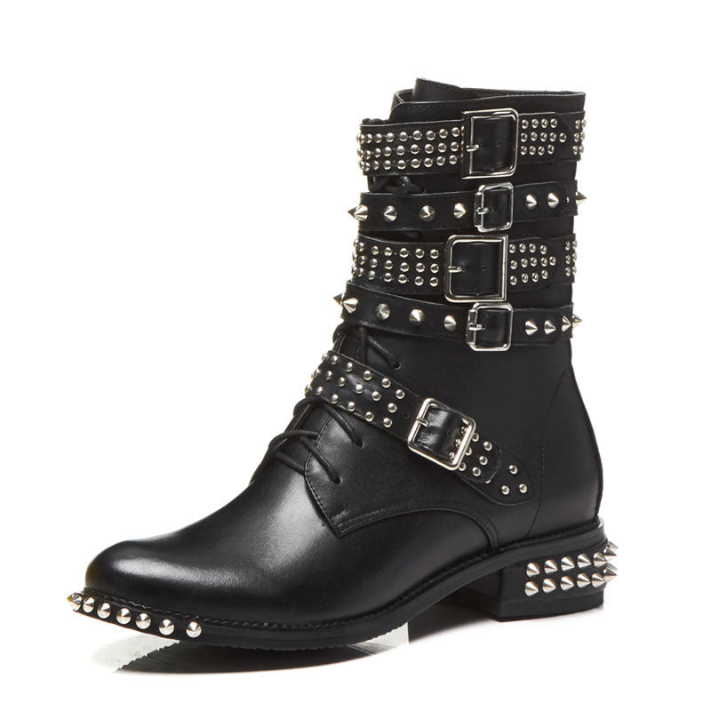 Stud Lace Up Martin Boots