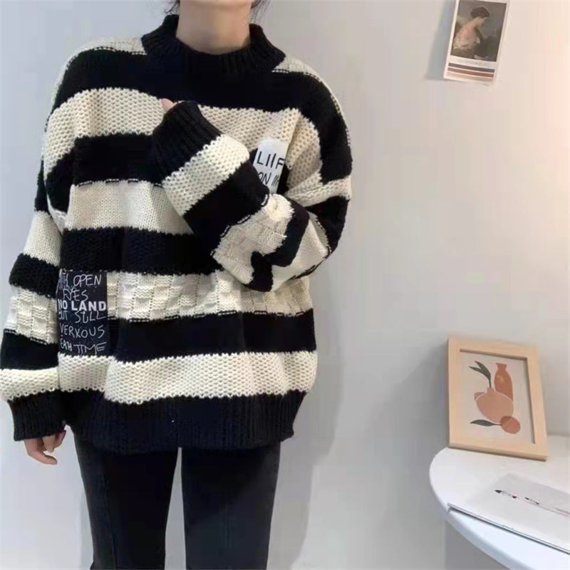 Striped Thick Wool Retro