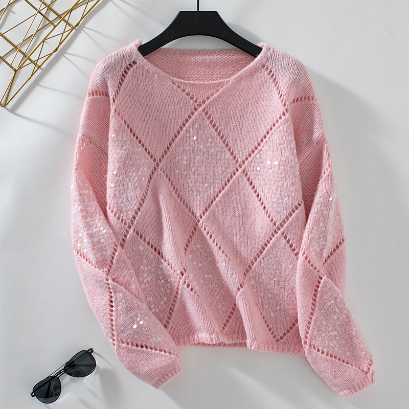 Sequined Knitted Rhombus