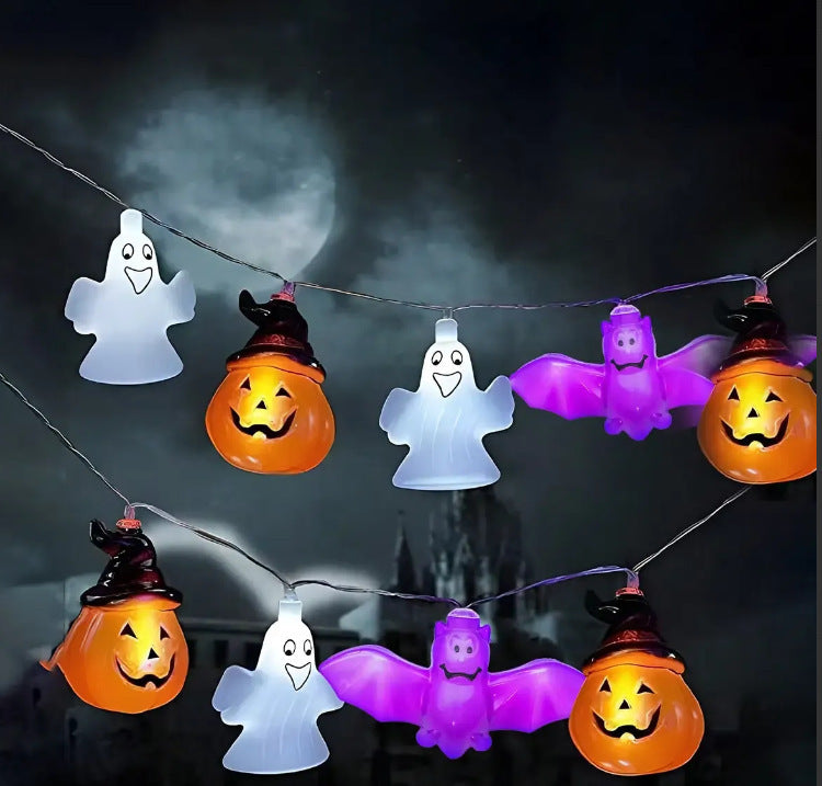 PVC Soft Material Halloween Lighting Chain Pumpkin Ghost Bat