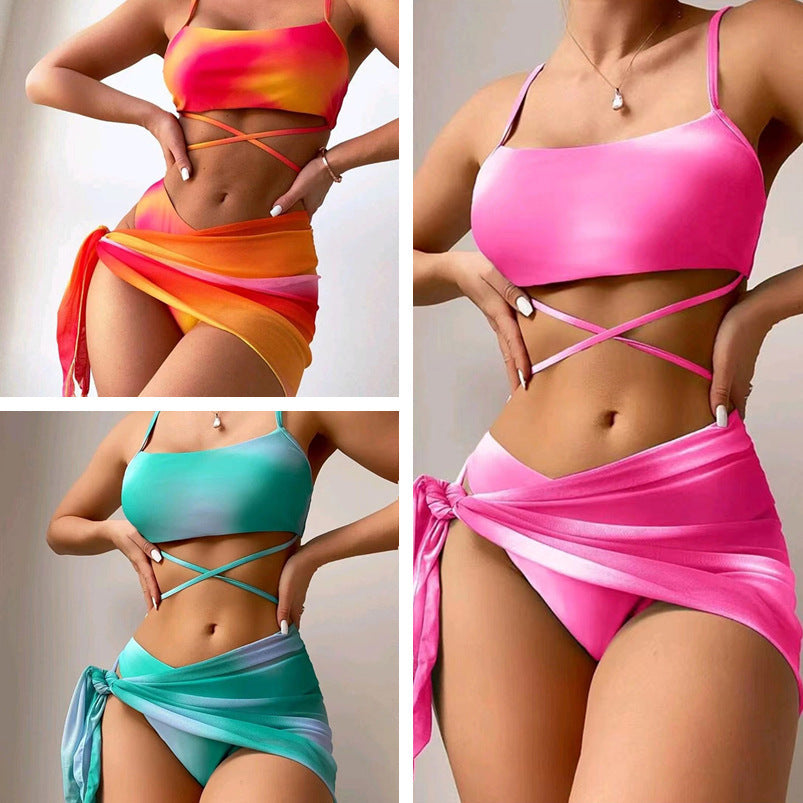 3pcs Tie Dye Print Bikini