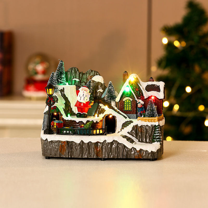 Christmas Rotating Resin Luminous Music Box Ornaments