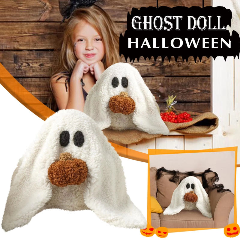 New Gus The Ghost With Pumpkin Pillow Halloween