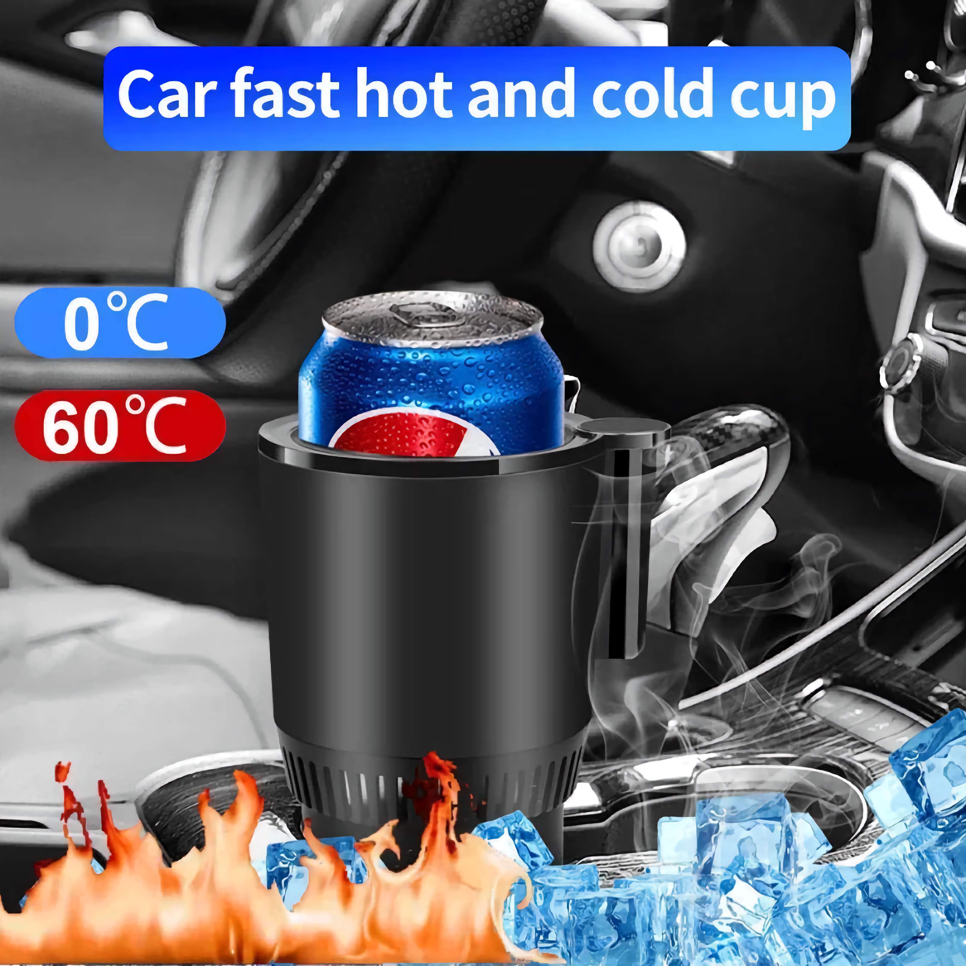 2 In1 Car Heating Cooling Cup 12V Smart Car Cup Holder Digital Temperature Display Drink Cup Warmer Cooler Mini Car Refrigerator